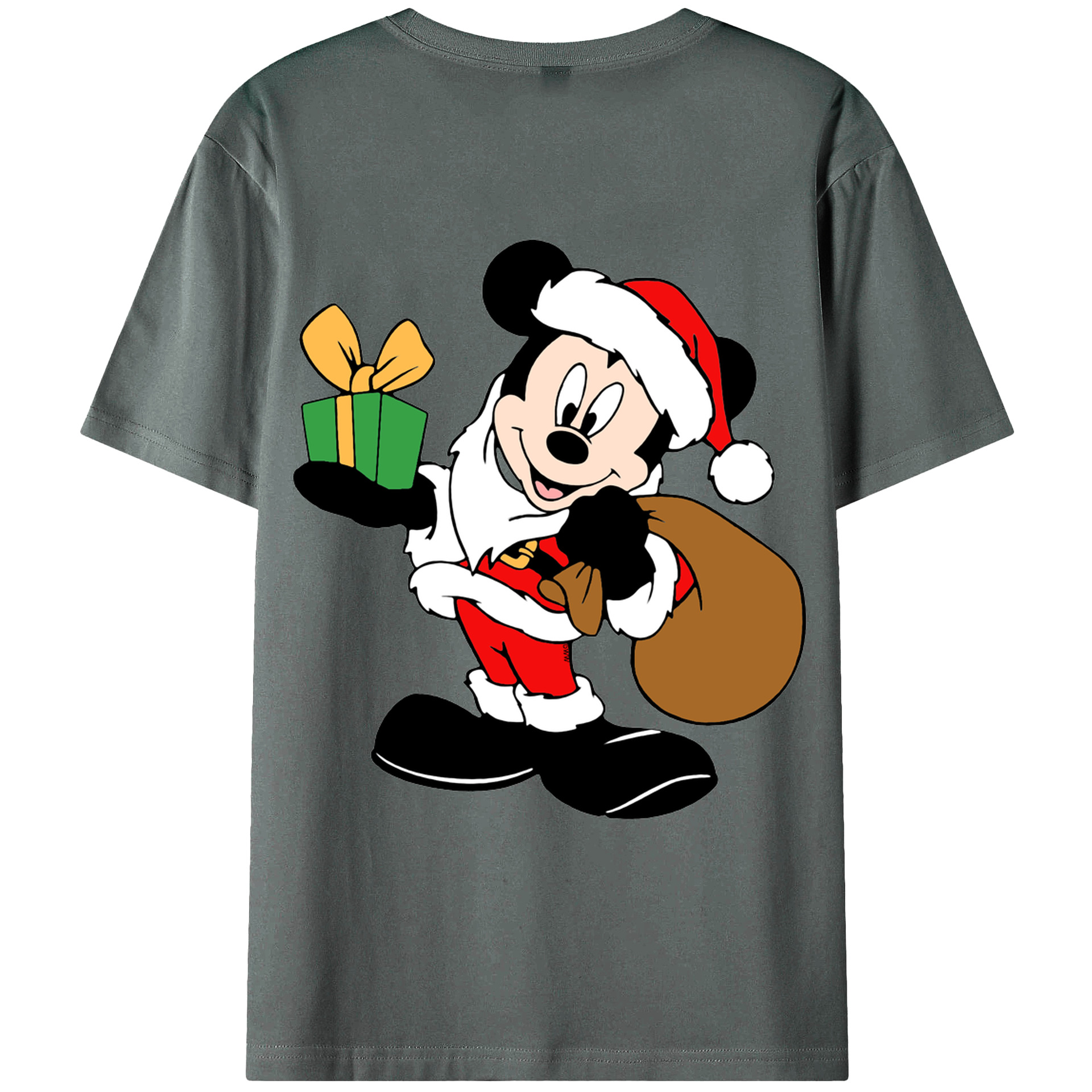ミッキーマウス Mickey Mouse 綿100％ メンズ半袖Tシャツ（バックプリント） 通気性